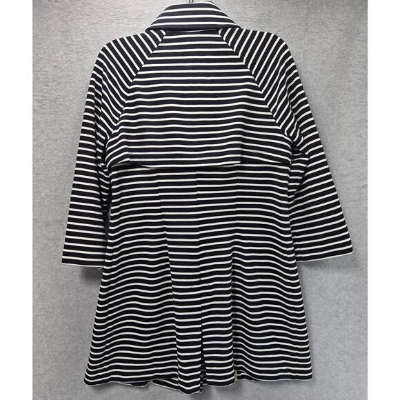 Cabi Maritime Navy Striped Double Breasted Trench Coat Size Medium 5151 - Picture 2 of 5
